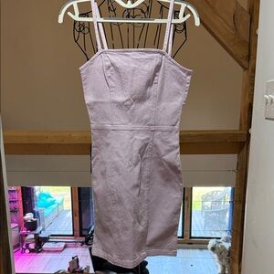 Divided Lilac Square-Neck Mini Dress